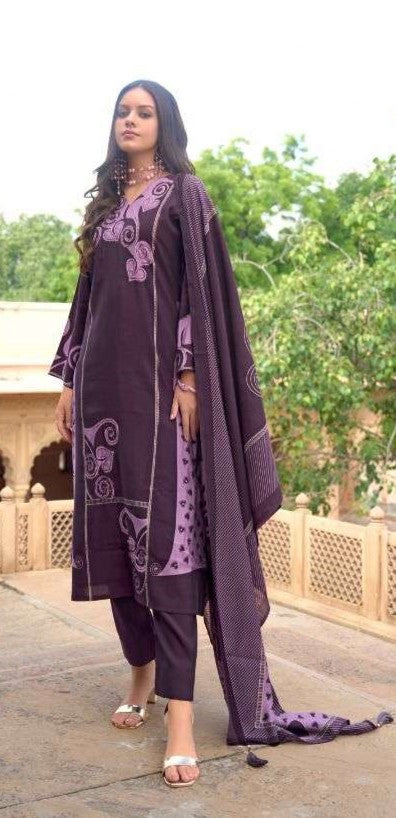 designer party wear unstich viscose musline suit