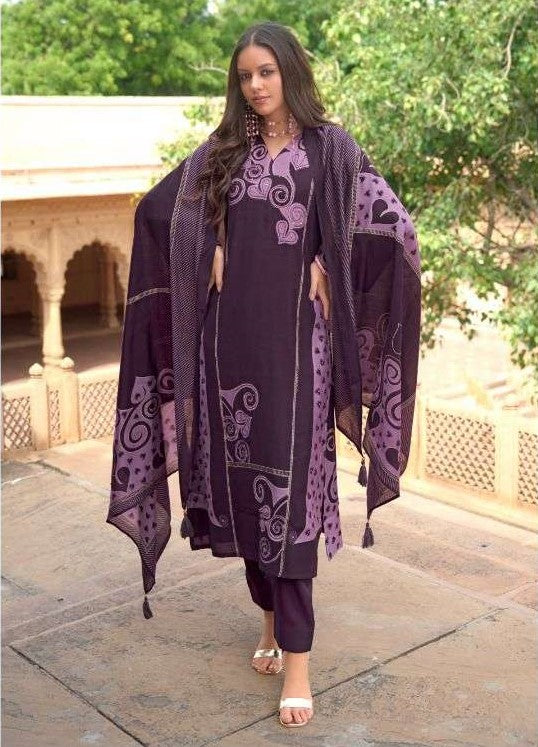 designer party wear unstich viscose musline suit