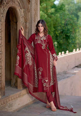 Designer Party Wear Unstitched Viscose Musline Suit