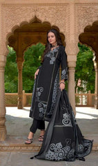 Designer Party Wear Unstitched Viscose Musline Suit