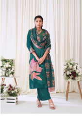 Blotched Floral Pashmina Salwar Suit